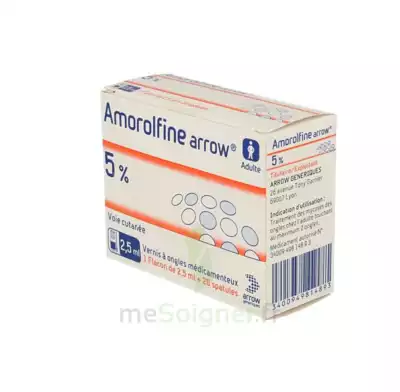 Amorolfine Arrow 5 % V Ongles Médicamenteux 1fl/2,5ml+20spat à VILLERS-LE-LAC