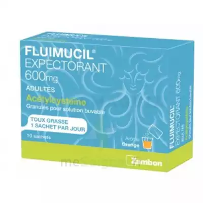Fluimucil Expectorant Acetylcysteine 600 Mg Glé S Buv Adultes 10sach à VILLERS-LE-LAC